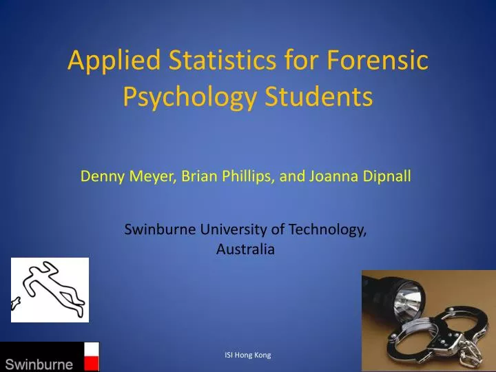 applied statistics for forensic psychology students