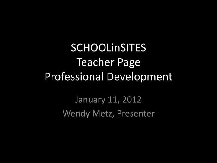 schoolinsites teacher page professional development