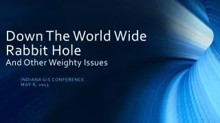 Down The World Wide Rabbit Hole And Other Weighty Issues