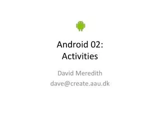 Android 02: Activities