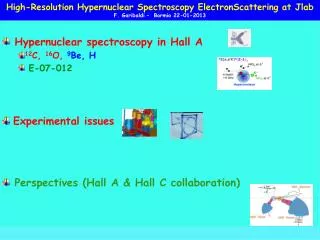 Hypernuclear spectroscopy in Hall A 12 C, 16 O, 9 Be, H E-07-012 Experimental issues