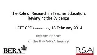 Interim Report of the BERA-RSA Inquiry