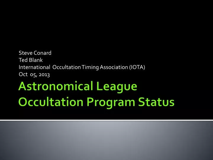 steve conard ted blank international occultation timing association iota oct 05 2013