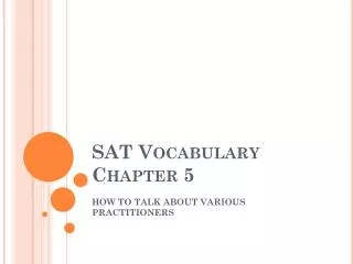 SAT Vocabulary Chapter 5