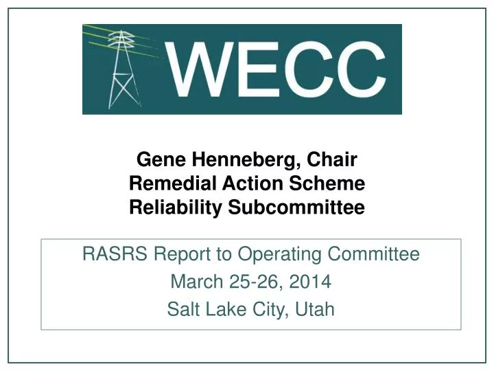 gene henneberg chair remedial action scheme reliability subcommittee