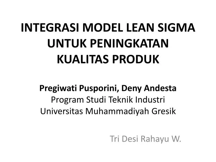 integrasi model lean sigma untuk peningkatan kualitas produk