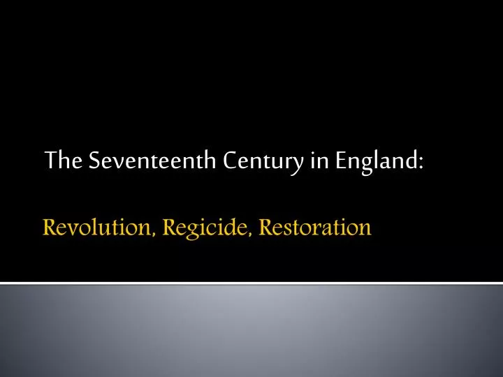 the seventeenth century in england
