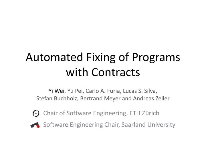 automated fixing of programs with contracts
