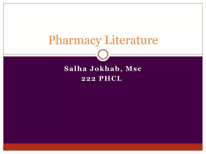 pharmacy literature