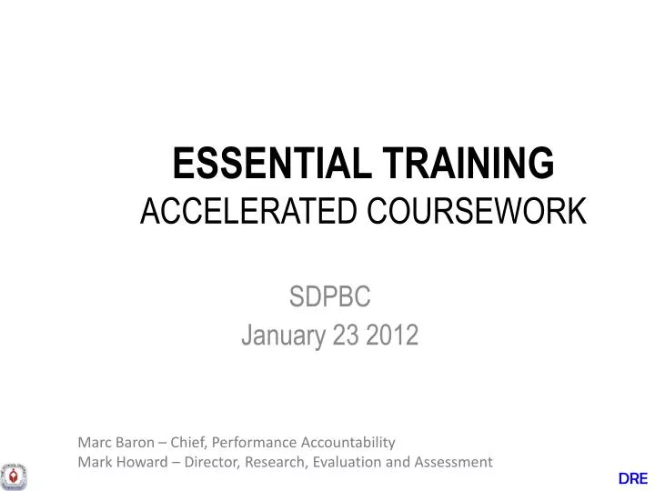 essential training accelerated coursework