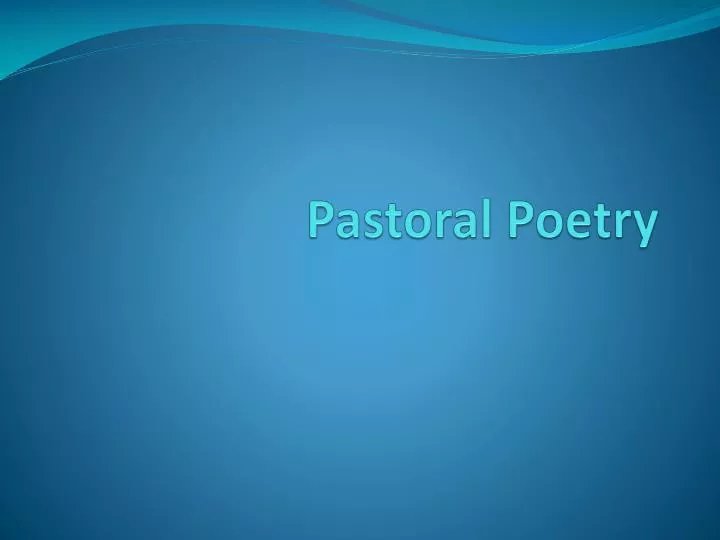 pastoral poetry