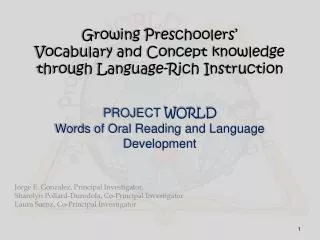 Growing Preschoolers’ Vocabulary and Concept knowledge through Language-Rich Instruction