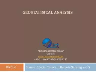 Geostatisical Analysis