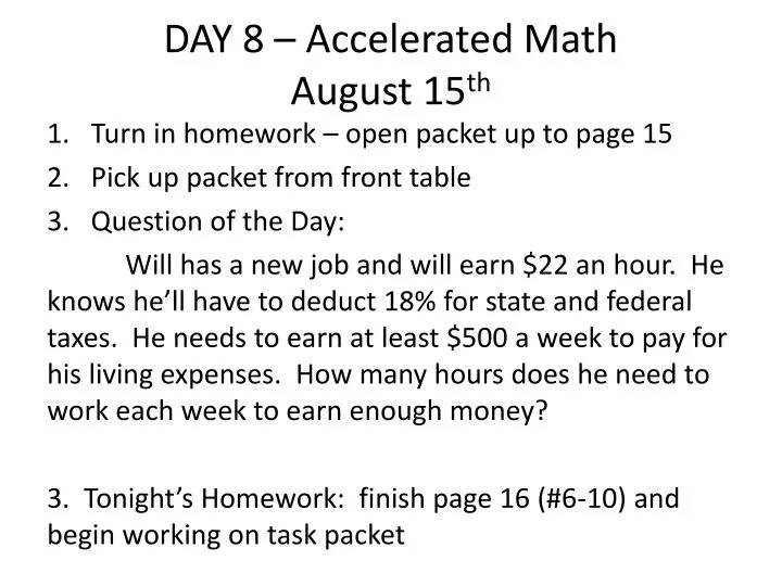day 8 accelerated math august 15 th