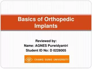 Basics of Orthopedic Implants