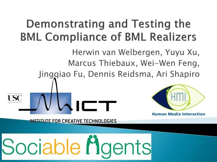 demonstrating and testing the bml compliance of bml realizers