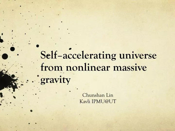 self accelerating universe from nonlinear massive gravity