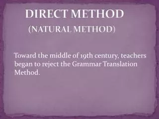 DIRECT METHOD (NATURAL METHOD)