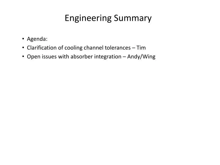 engineering summary