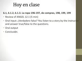 hoy en clase
