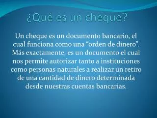 qu es un cheque
