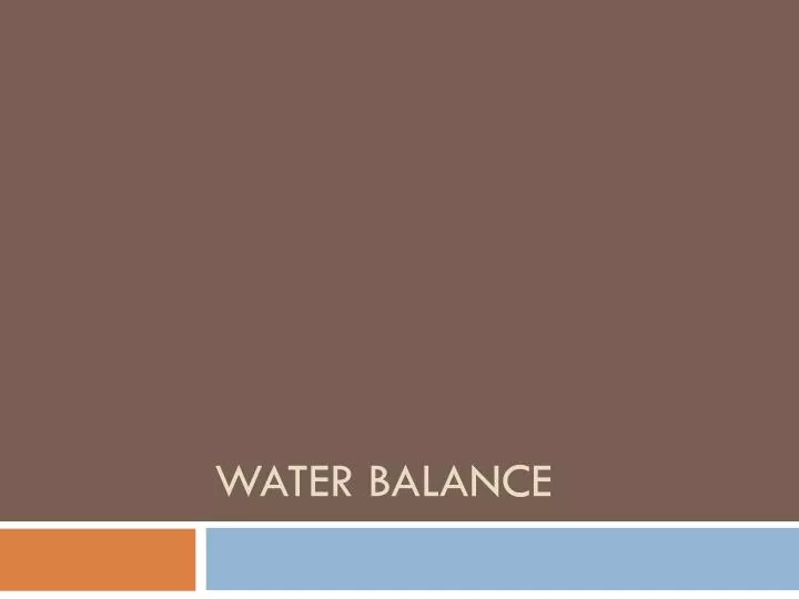 water balance