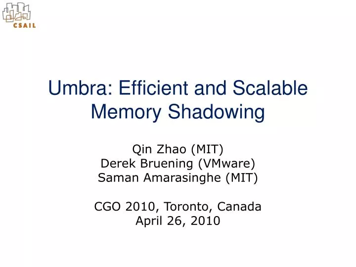 umbra efficient and scalable memory shadowing