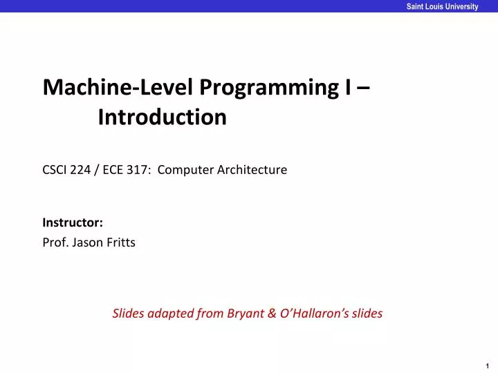 machine level programming i introduction csci 224 ece 317 computer architecture