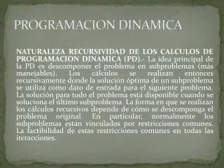 programacion dinamica