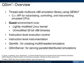 QSim 1 : Overview