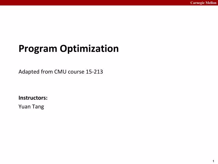 program optimization adapted from cmu course 15 213