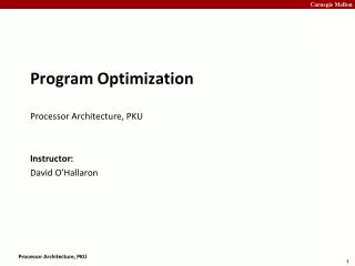 Program Optimization Processor Architecture, PKU
