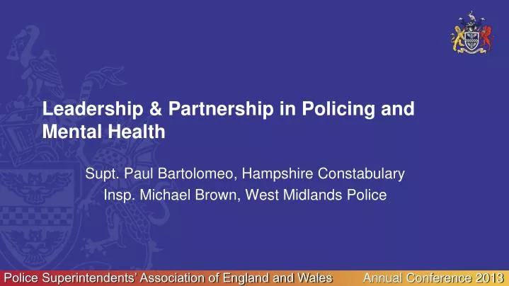 leadership partnership in policing and mental health