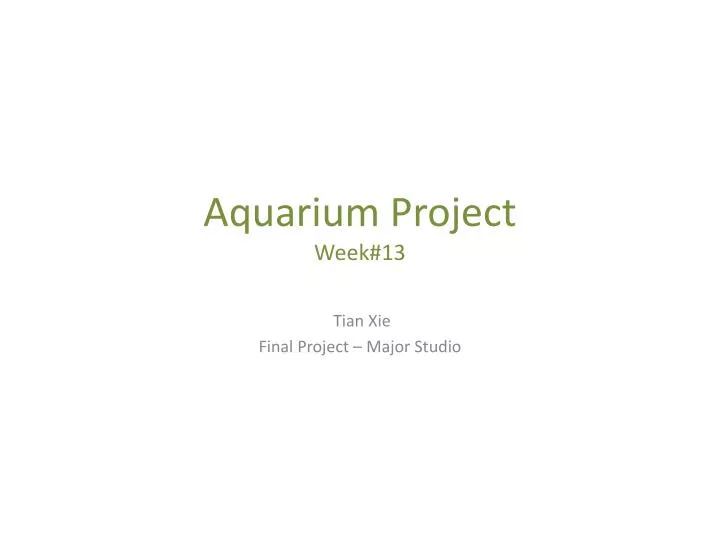 aquarium project week 13