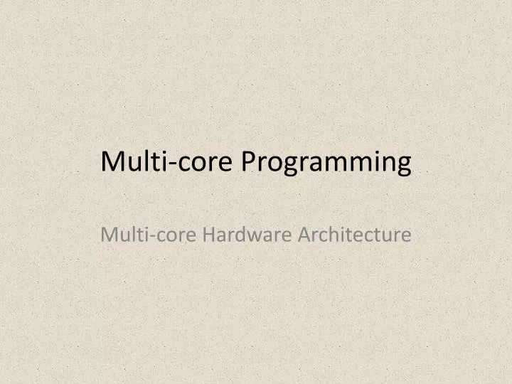 multi core programming