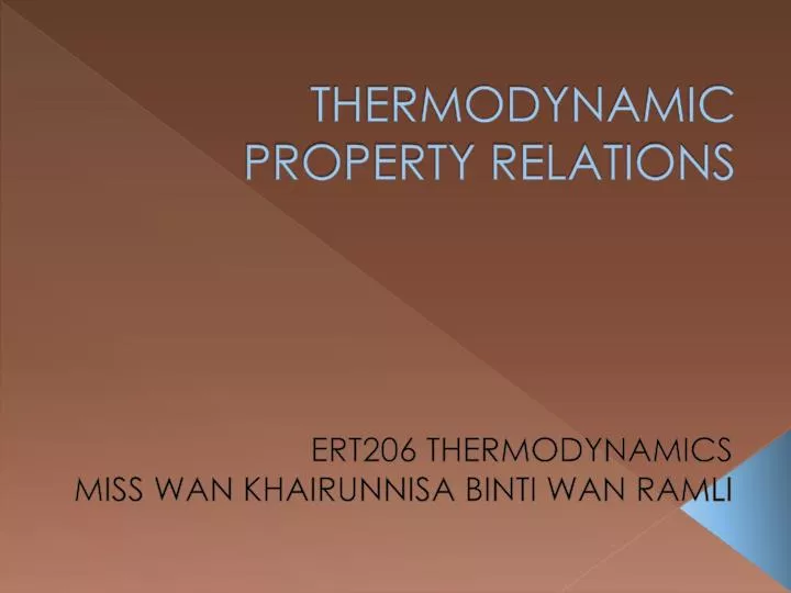 thermodynamic property relations