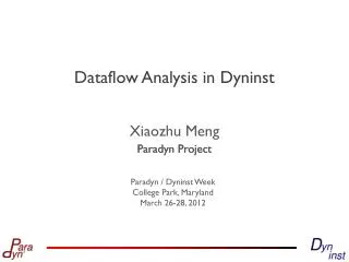 Dataflow Analysis in Dyninst