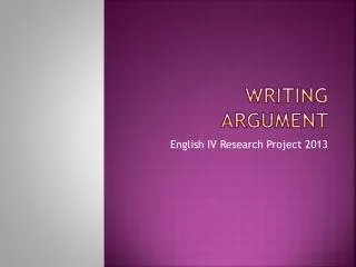 Writing Argument