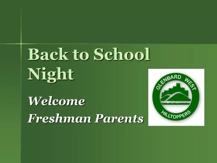 back to school night