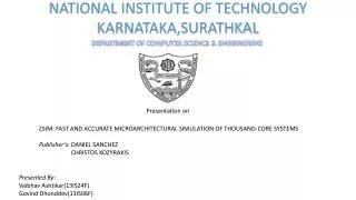 NATIONAL INSTITUTE OF TECHNOLOGY KARNATAKA,SURATHKAL