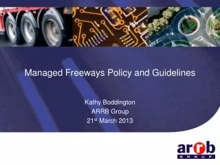Managed Freeways Policy and Guidelines