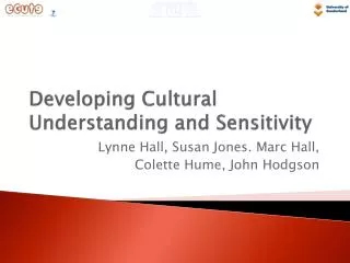 Developing Cultural Understanding and Sensitivity