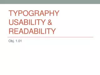 Typography Usability &amp; Readability