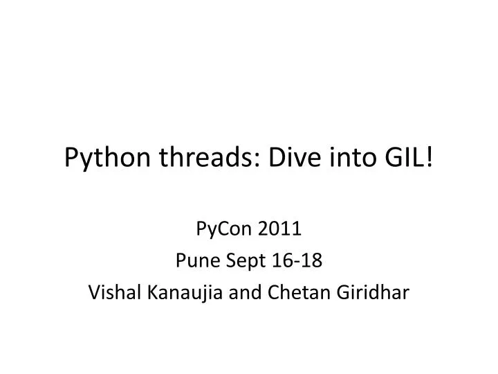 python threads dive into gil