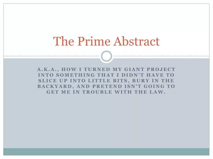 the prime abstract