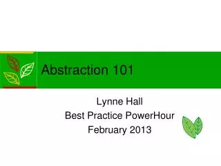 abstraction 101