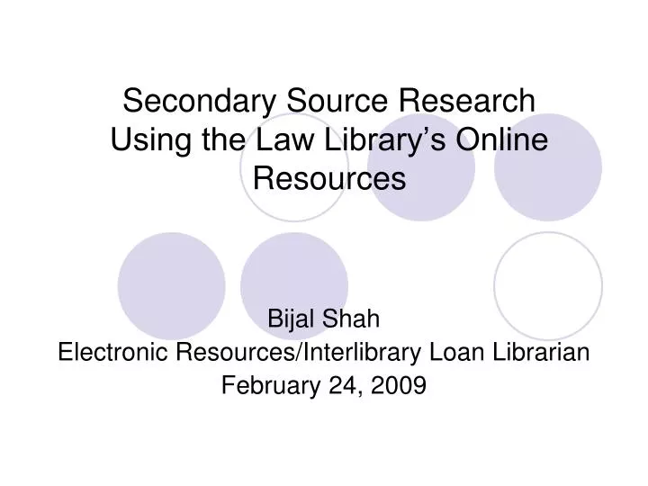 secondary source research using the law library s online resources