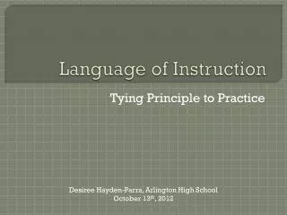 Language of Instruction