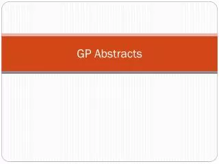 GP Abstracts