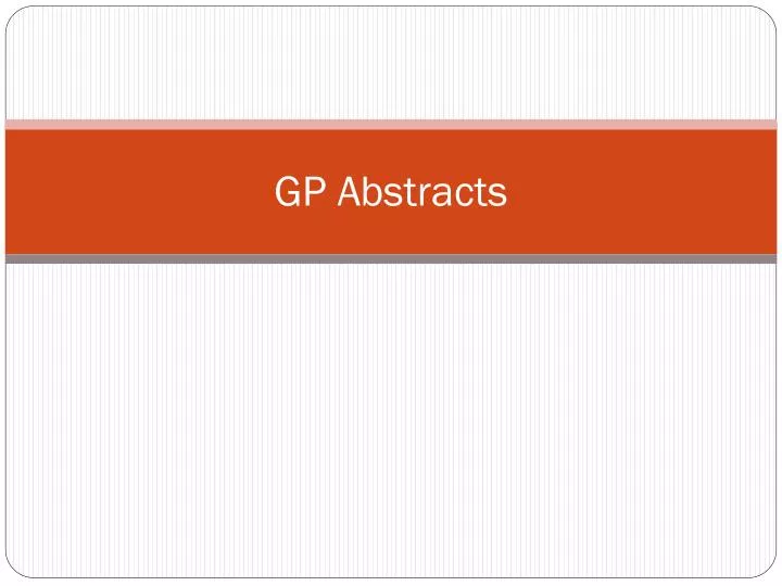 gp abstracts